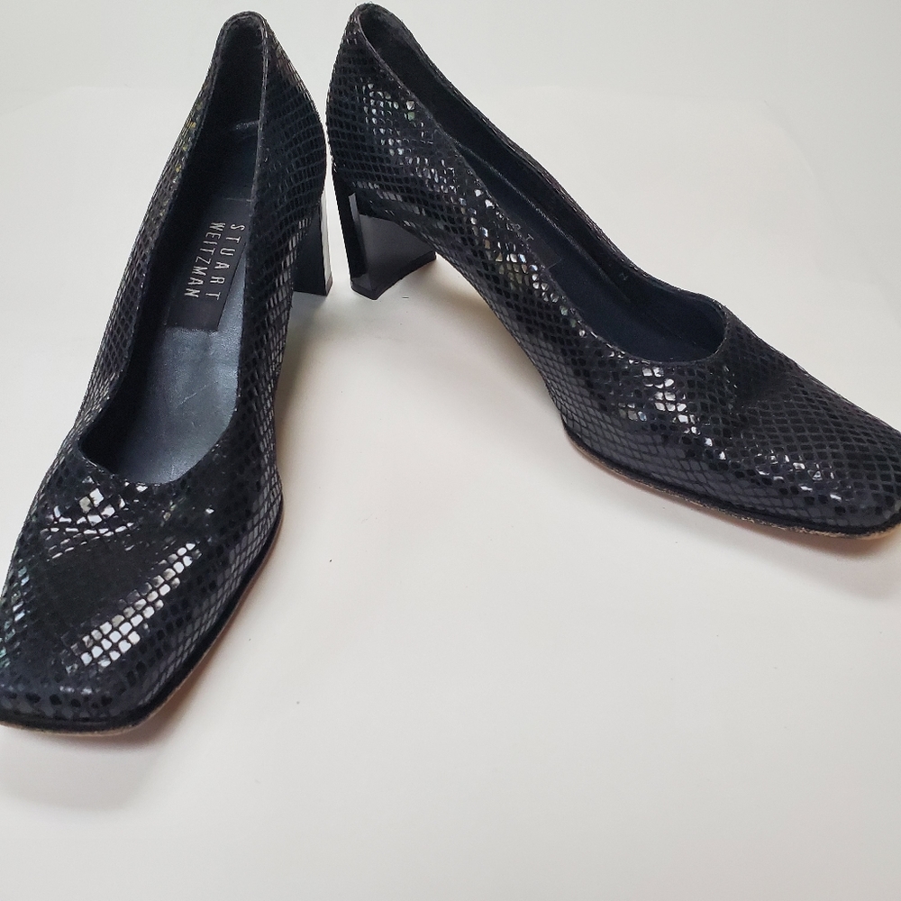 Stuart Weizman Patent Leather Block Heeled Shoes - image 1